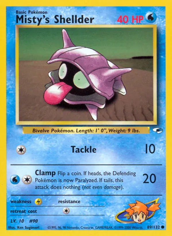 Misty's Shellder Pokemon card from Gym Heroes