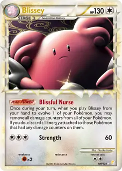 Blissey Pokemon card from HeartGold SoulSilver