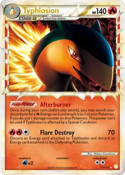 Typhlosion Pokemon card from HeartGold SoulSilver