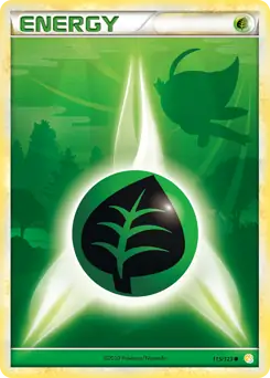 Grass Energy Pokemon card from HeartGold SoulSilver