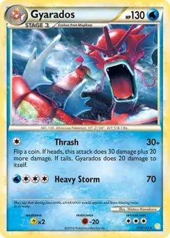 Gyarados Holo Pokemon card from HeartGold SoulSilver