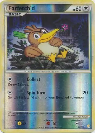 Farfetch'd Reverse Holo Pokemon card from HeartGold SoulSilver