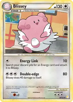 Blissey Pokemon card from HeartGold SoulSilver