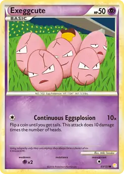 Exeggcute Pokemon card from HeartGold SoulSilver