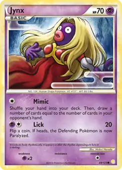 Jynx Pokemon card from HeartGold SoulSilver