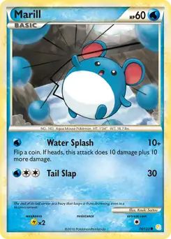 Marill Pokemon card from HeartGold SoulSilver