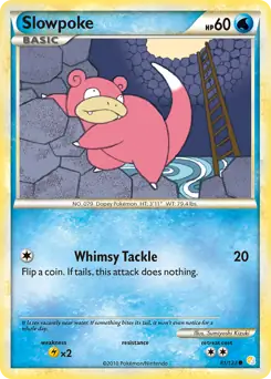 Slowpoke Pokemon card from HeartGold SoulSilver