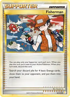 Fisherman Pokemon card from HeartGold SoulSilver