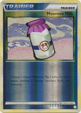 Moomoo Milk Reverse Holo Pokemon card from HeartGold SoulSilver