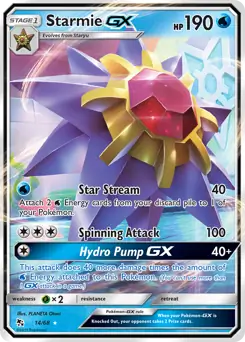 Starmie GX Pokemon card from Hidden Fates