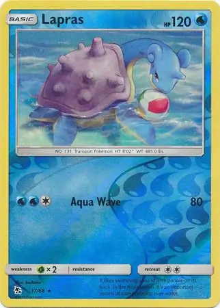 Lapras Reverse Holo Pokemon card from Hidden Fates