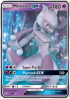 Mewtwo GX Pokemon card from Hidden Fates