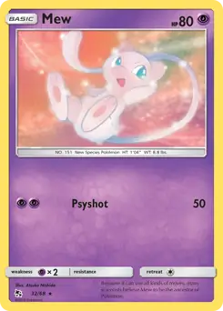 Mew Pokemon card from Hidden Fates