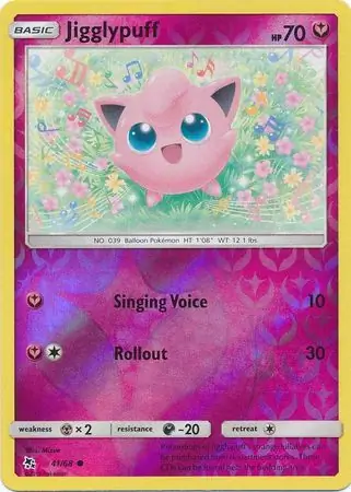 Jigglypuff Reverse Holo Pokemon card from Hidden Fates