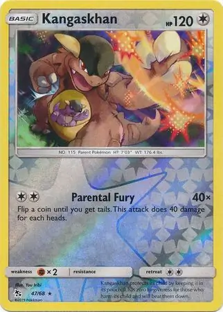 Kangaskhan Reverse Holo Pokemon card from Hidden Fates