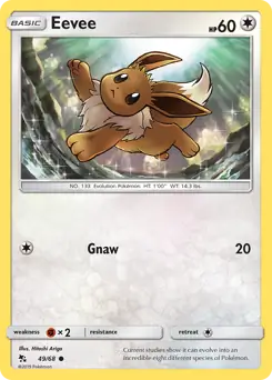 Eevee Pokemon card from Hidden Fates