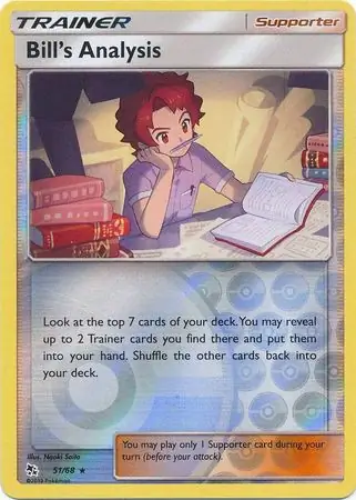 Bill's Analysis Reverse Holo Pokemon card from Hidden Fates
