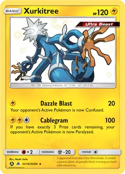 Xurkitree Pokemon card from Hidden Fates