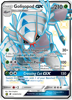 Golisopod GX Pokemon card from Hidden Fates