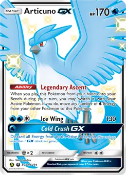 Articuno GX Pokemon card from Hidden Fates