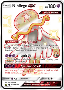 Nihilego GX Pokemon card from Hidden Fates