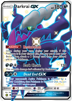 Darkrai GX Pokemon card from Hidden Fates