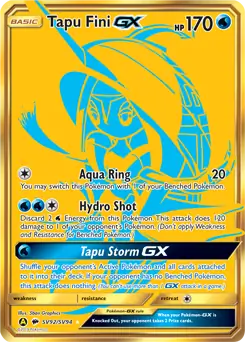 Tapu Fini GX Pokemon card from Hidden Fates