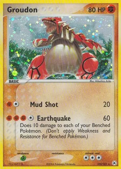 Groudon Secret Pokemon card from Hidden Legends