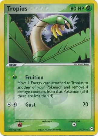 Tropius Reverse Holo Pokemon card from Hidden Legends