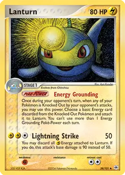 Lanturn Pokemon card from Hidden Legends