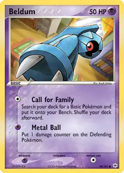 Beldum Pokemon card from Hidden Legends