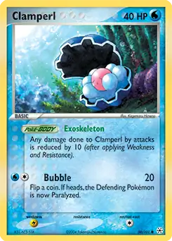 Clamperl Pokemon card from Hidden Legends
