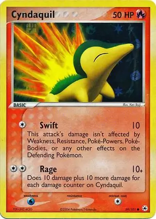Cyndaquil Reverse Holo Pokemon card from Hidden Legends