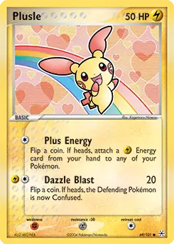 Plusle Pokemon card from Hidden Legends