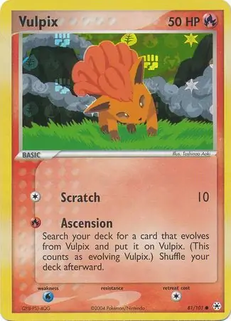 Vulpix Reverse Holo Pokemon card from Hidden Legends