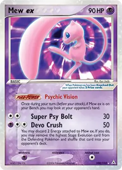 Mew ex Pokemon card from Holon Phantoms