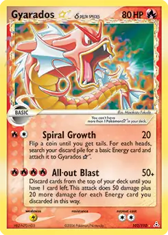 Gyarados Gold Star Pokemon card from Holon Phantoms