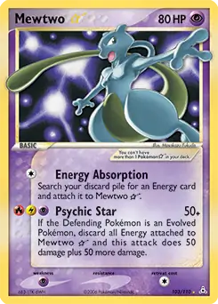 Mewtwo Star Pokemon card from Holon Phantoms
