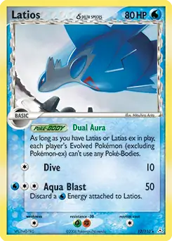 Latios Holo Pokemon card from Holon Phantoms
