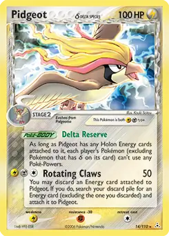 Pidgeot Holo Pokemon card from Holon Phantoms