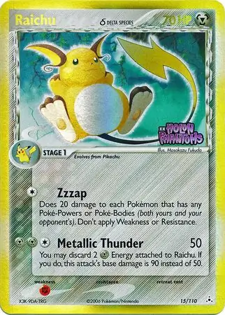 Raichu Reverse Holo Pokemon card from Holon Phantoms
