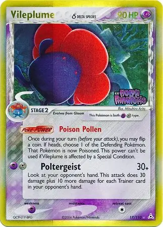 Vileplume Reverse Holo Pokemon card from Holon Phantoms