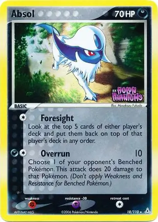 Absol Reverse Holo Pokemon card from Holon Phantoms