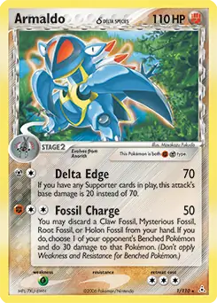 Armaldo Holo Pokemon card from Holon Phantoms