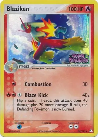 Blaziken Reverse Holo Pokemon card from Holon Phantoms