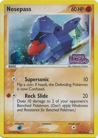 Nosepass Reverse Holo Pokemon card from Holon Phantoms