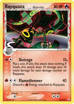Rayquaza Pokemon card from Holon Phantoms