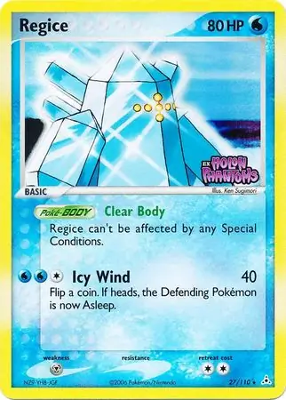 Regice Reverse Holo Pokemon card from Holon Phantoms