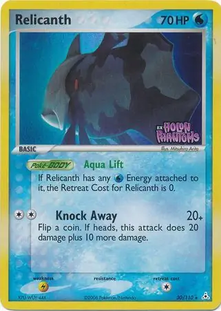 Relicanth Reverse Holo Pokemon card from Holon Phantoms