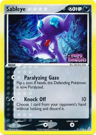 Sableye Reverse Holo Pokemon card from Holon Phantoms